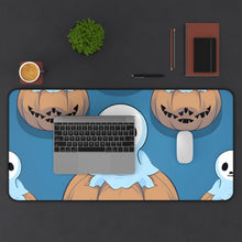 DistinctInk Desk Mat with Ghost Skeleton Pumpkin Pattern Design for Halloween
