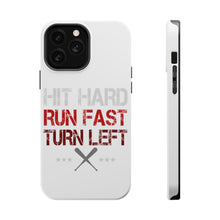 DistinctInk ToughCase for Apple iPhone, Compatible with MagSafe Charging - Hit Hard Run Fast Turn Left Baseball