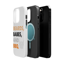 DistinctInk ToughCase for Apple iPhone, Compatible with MagSafe Charging - Beards, Babes And BBQ
