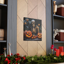 DistinctInk Canvas Wall Art with Skellington's Spooky Soiree for Halloween