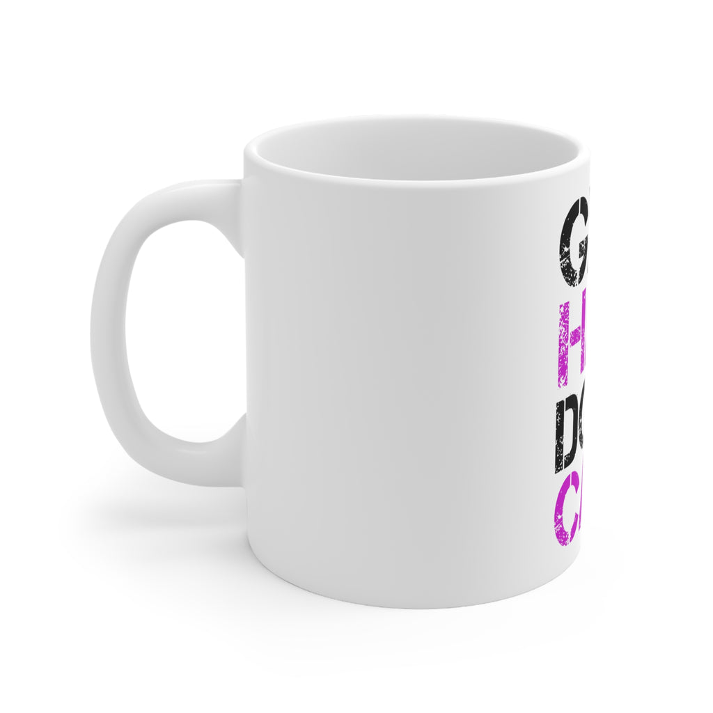 Glossy White Coffee / Tea Mug - Gym Hair Don't Care, view 2