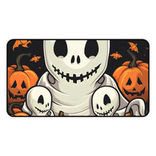 DistinctInk Desk Mat with Ghost Skeleton Pumpkin Pattern Design for Halloween