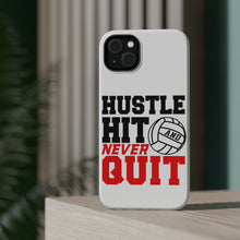 DistinctInk ToughCase for Apple iPhone, Compatible with MagSafe Charging - Hustle Hit Never Quit Volleyball