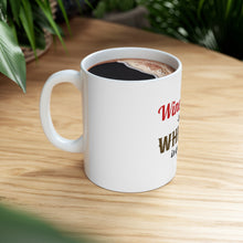 DistinctInk Glossy White Coffee / Tea Mug - Wine is Fine But Whiskey is Quicker