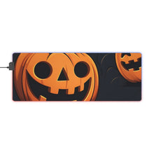 DistinctInk LED Gaming Mouse Pad with Nightly Fright of Bats and Ghouls Design for Halloween