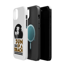 DistinctInk ToughCase for Apple iPhone, Compatible with MagSafe Charging - Sun of a Beach