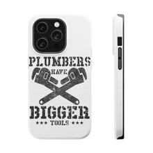 DistinctInk ToughCase for Apple iPhone, Compatible with MagSafe Charging - Plumbers Have Bigger Tools