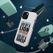 DistinctInk ToughCase for Apple iPhone, Compatible with MagSafe Charging - Sheep Led By Lion Defeat Lions Led By Sheep