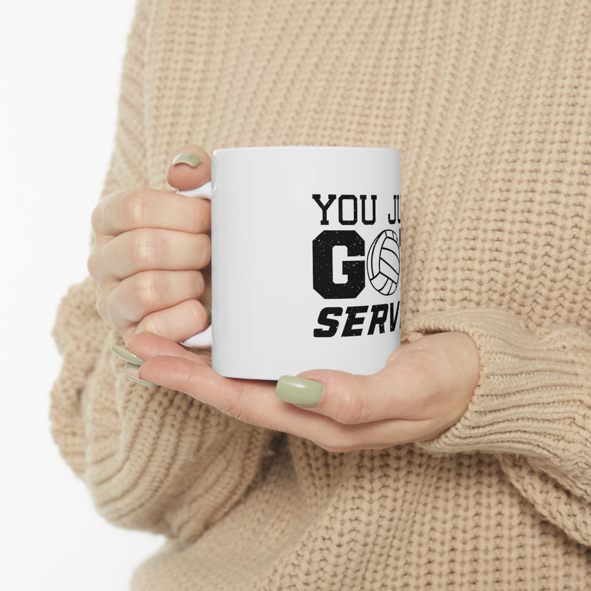 Glossy White Coffee / Tea Mug - You Just Got Served Volleyball, view 10