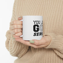 DistinctInk Glossy White Coffee / Tea Mug - You Just Got Served Volleyball