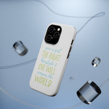 DistinctInk ToughCase for Apple iPhone, Compatible with MagSafe Charging - Girls With Right Hairstyle Will Conquer the World