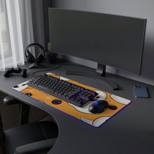 DistinctInk LED Gaming Mouse Pad with Ghoulish Bats and Pumpkins Design for Halloween
