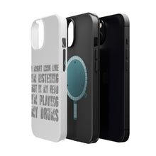 DistinctInk ToughCase for Apple iPhone, Compatible with MagSafe Charging - In My Head, I'm Playing Drums