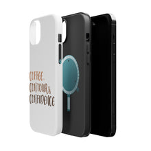 DistinctInk ToughCase for Apple iPhone, Compatible with MagSafe Charging - Coffee Contour & Confidence
