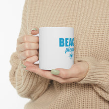 DistinctInk Glossy White Coffee / Tea Mug - Beach, Please