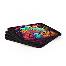 DistinctInk (Set of 4) Corkwood Coasters with The Joy of ConnectingDesign for Halloween LGBTQ+ Pride