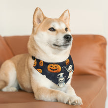 DistinctInk Adjustable Pet Banana Collar with The Halloween Spell Design for Halloween