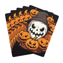 DistinctInk Playing Poker Cards with Spooky Skeleton Pumpkin Patch Design for Halloween
