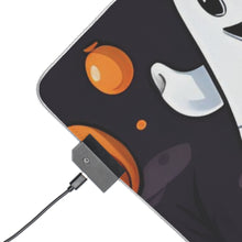 DistinctInk LED Gaming Mouse Pad with Spooky Bat-o-lanterns Design for Halloween