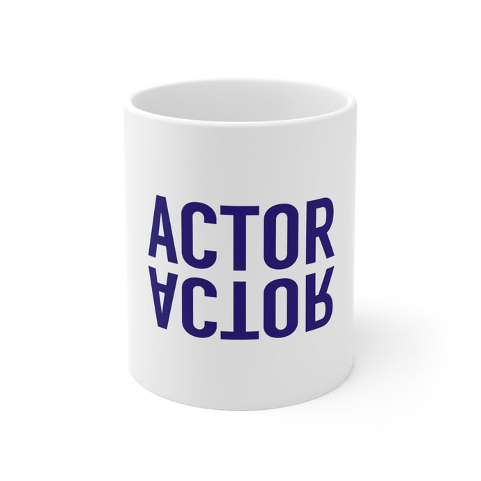 DistinctInk Glossy White Coffee / Tea Mug - Actor (Reflection)