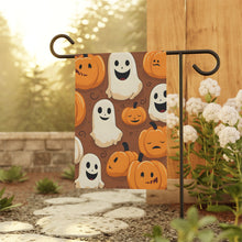 DistinctInk Garden & House Banner Flag with "Boo-ttifull Skeleton Cartoon Pattern Pumpkin" Design for Halloween