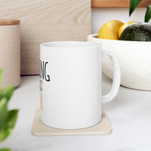DistinctInk Glossy White Coffee / Tea Mug - Bowling and Beer