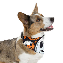 DistinctInk Adjustable Pet Banana Collar with Ghost Skeleton Cartoon Pumpkin Design for Halloween