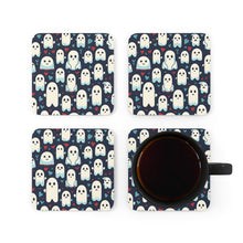 DistinctInk (Set of 4) Corkwood Coasters with Skelephants and Ghostly GhoulsDesign for Halloween