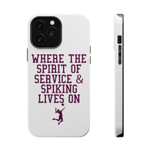 DistinctInk ToughCase for Apple iPhone, Compatible with MagSafe Charging - Spirit of Service & Spiking Lives On Tennis