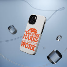 DistinctInk ToughCase for Apple iPhone, Compatible with MagSafe Charging - Teamwork Makes the Dream Work Basketball