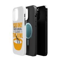 DistinctInk ToughCase for Apple iPhone, Compatible with MagSafe Charging - You Only Lick Once - Lick the Bowl - Baking