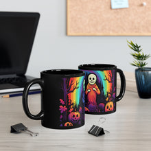 DistinctInk Black Coffee Mug - Living Life to the Fullest for Halloween LGBTQ+ Pride