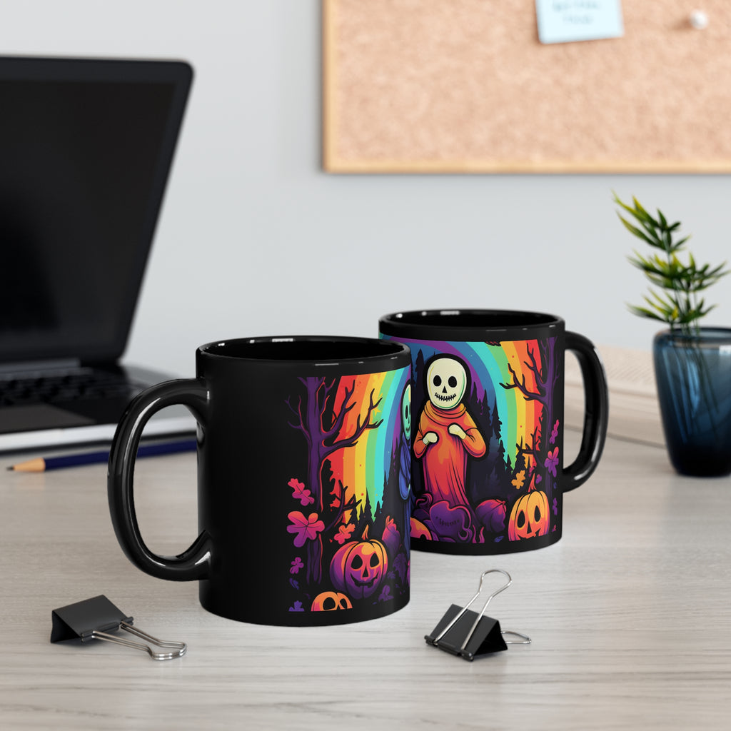 Black Coffee Mug - Living Life to the Fullest for Halloween LGBTQ+ Pride, view 11