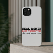 DistinctInk ToughCase for Apple iPhone, Compatible with MagSafe Charging - Real Women Love Firefighters Not Cops