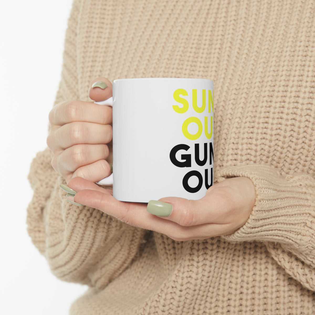 Glossy White Coffee / Tea Mug - Suns Out, Guns Out, view 10