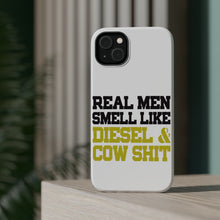 DistinctInk ToughCase for Apple iPhone, Compatible with MagSafe Charging - Real Men Smell Like Diesel & Cow S**t