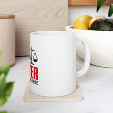 DistinctInk Glossy White Coffee / Tea Mug - Keep Calm The Lawyer Is Here