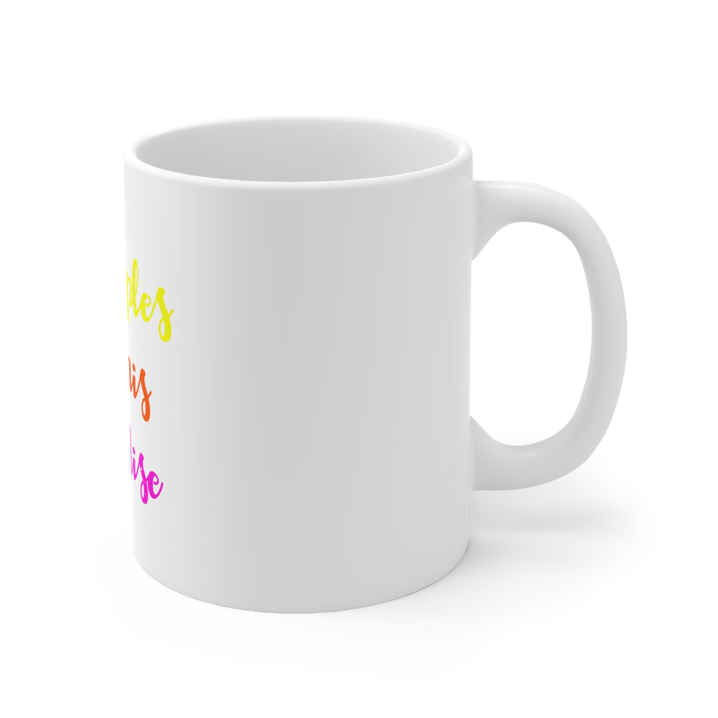 Glossy White Coffee / Tea Mug - Pineapples Bikinis Paradise, view 3
