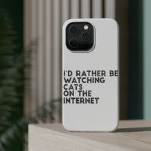 DistinctInk ToughCase for Apple iPhone, Compatible with MagSafe Charging - Rather Be Watch Cats On The Internet