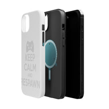 DistinctInk ToughCase for Apple iPhone, Compatible with MagSafe Charging - Keep Calm and Respawn Gamer Video Games