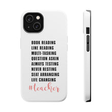 DistinctInk ToughCase for Apple iPhone, Compatible with MagSafe Charging - Teacher Book Reading Line Multi Tasking
