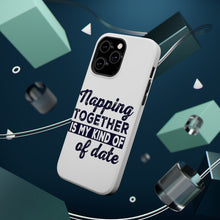 DistinctInk ToughCase for Apple iPhone, Compatible with MagSafe Charging - Napping Together is My Kind of Date