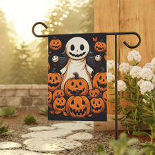 DistinctInk Garden & House Banner / Flag with Spooky Skeleton Pumpkin Patch Design for Halloween