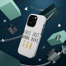 DistinctInk ToughCase for Apple iPhone, Compatible with MagSafe Charging - Girls Just Wanna Have Sun