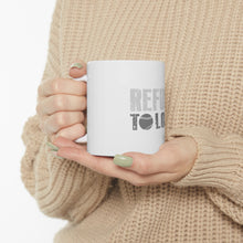 DistinctInk Glossy White Coffee / Tea Mug - Refuse to Lose Baseball