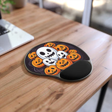 DistinctInk Mouse Pad with Wrist Rest  with Skele-Pumpkin Ghost Pattern Design for Halloween