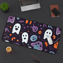 DistinctInk Desk Mat with Skeletal Ghostly Pumpkins Design for Halloween