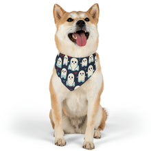 DistinctInk Adjustable Pet Banana Collar with Skelephants and Ghostly Ghouls Design for Halloween