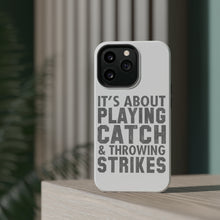 DistinctInk ToughCase for Apple iPhone, Compatible with MagSafe Charging - It's About Playing Catch & Throwing Strikes