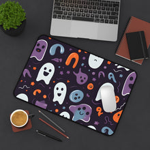 DistinctInk Desk Mat with Skeletal Ghostly Pumpkins Design for Halloween